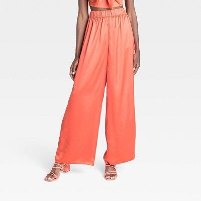 Black History Month Target x Sammy B Women's Mid-Rise Satin Pull-On Pants - Orange | Target