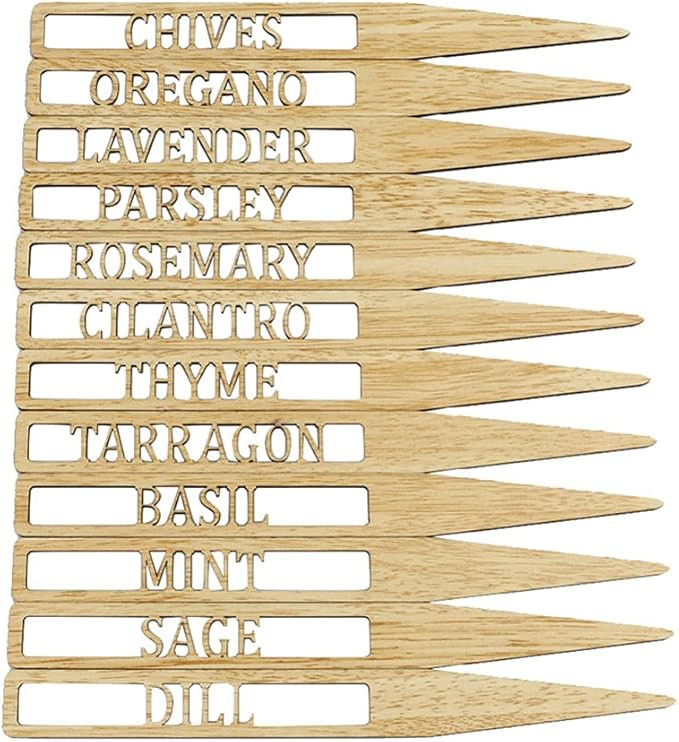Garneck 12pcs Wooden Plant Labels Hollow Letter Nursery Vegetable Signs Reusable Tags Markers for... | Amazon (CA)