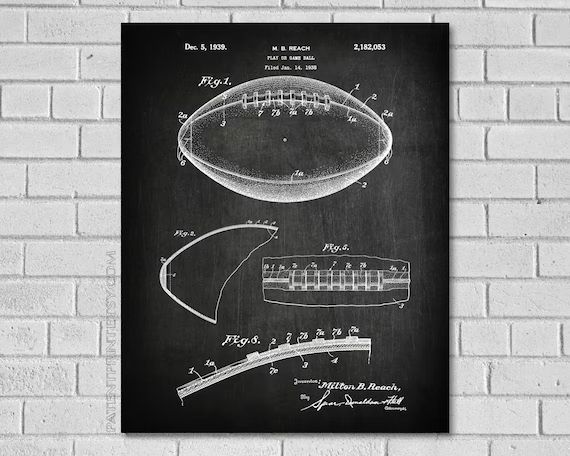 Football Game Ball Patent Print  Football Gifts  Football | Etsy | Etsy (US)