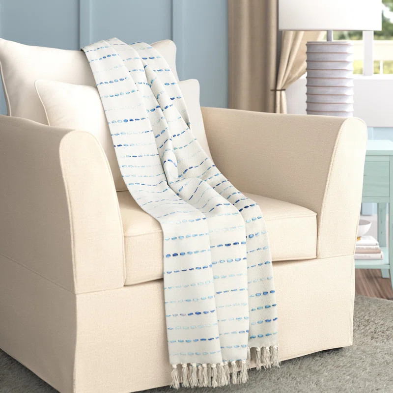Faust Ombre Striped Handmade Woven Throw Blanket with Fringe | Wayfair North America