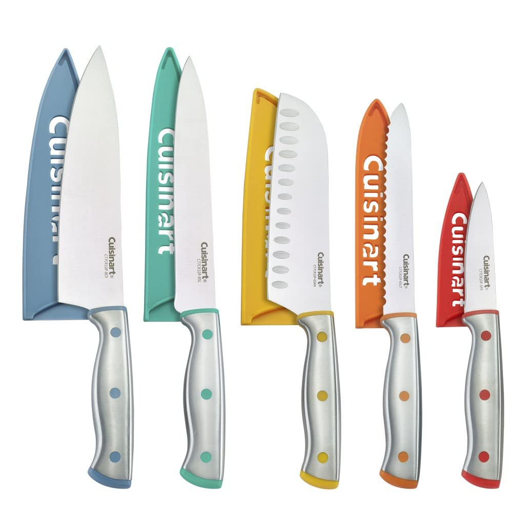 Cuisinart C77CR-10P 10pc Stainless Steel ColorCore™ Color Rivet Set with Blade Guards | Amazon (US)