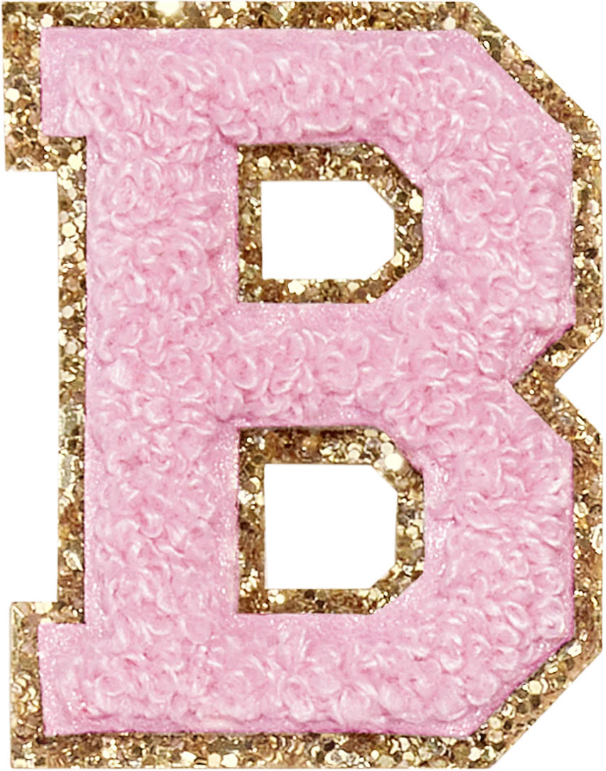 Flamingo Glitter Varsity Letter Patches | Stoney Clover Lane | Stoney Clover Lane