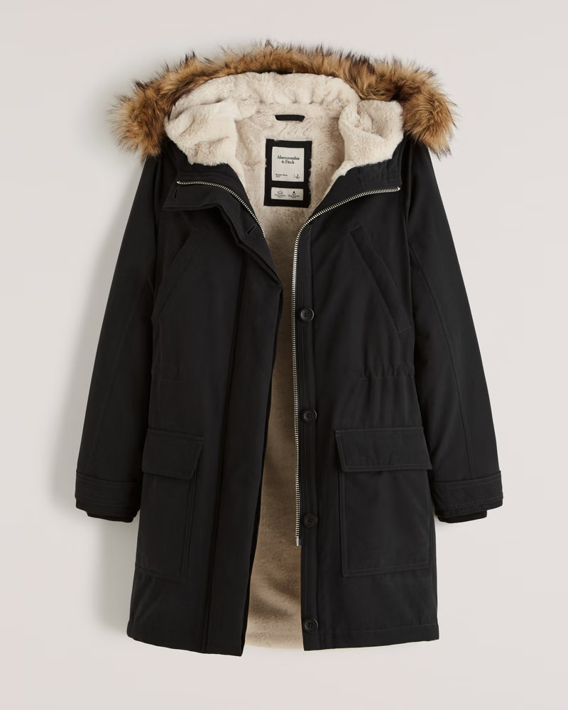 Faux Fur-Lined Military Parka | Abercrombie & Fitch (US)