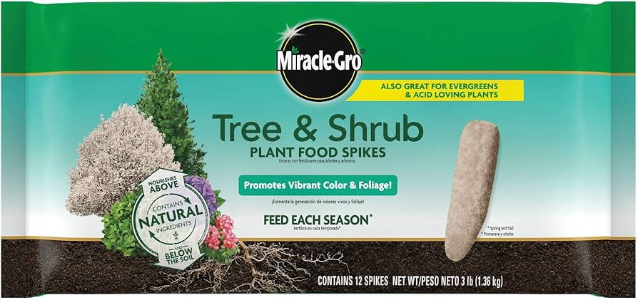 Miracle-Gro Tree and Shrub Plant Food Spikes - Deciduous, Flowering & Evergreen Tree Fertilizer S... | Amazon (US)