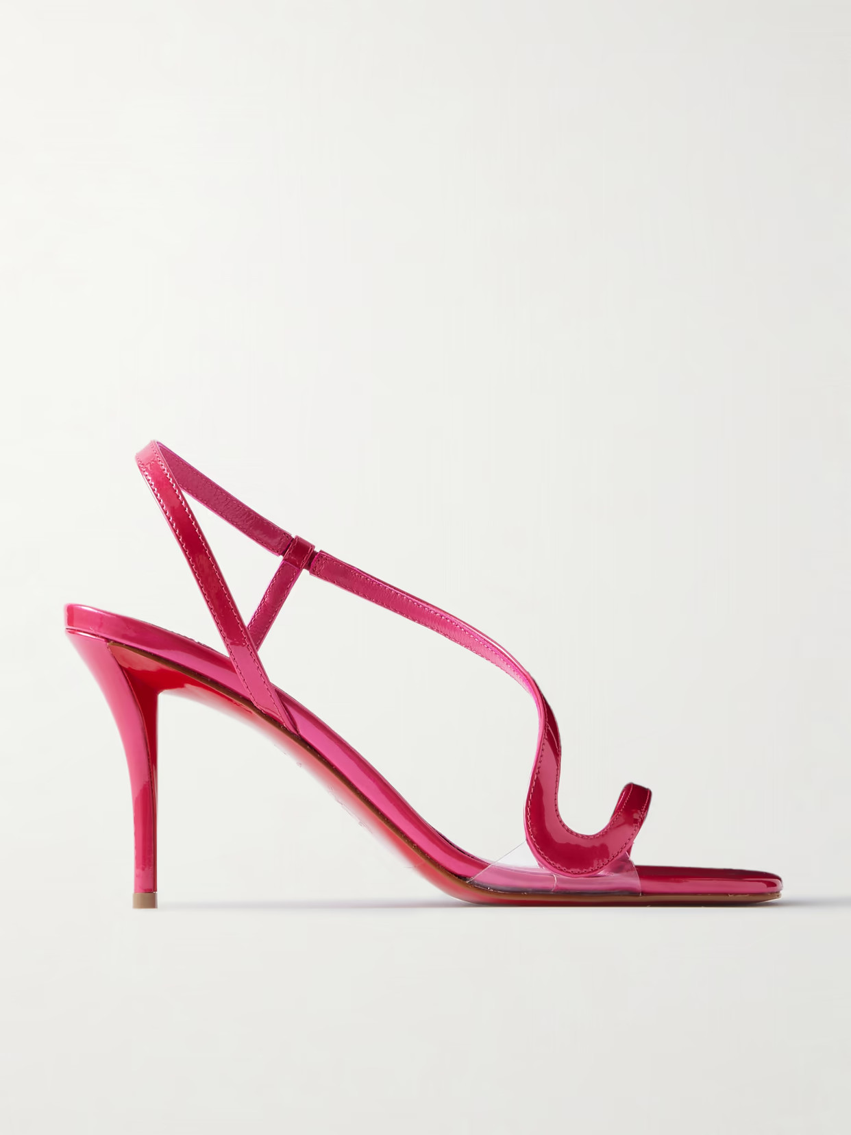 Christian Louboutin - Rosa Z 80 Pvc-trimmed Patent-leather Sandals - Pink | NET-A-PORTER (US)
