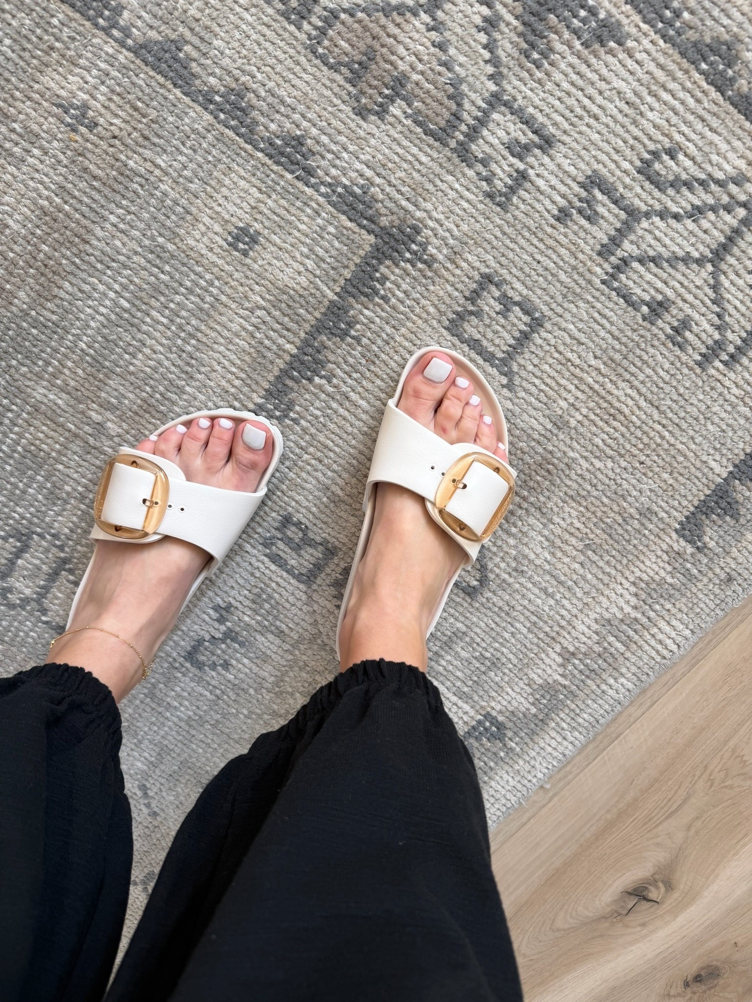 the sandals that go with everything. clean, simple, and that gold buckle makes them feel a little elevated without trying too hard

white sandals, summer sandals, neutral shoes, everyday sandals, casual chic, minimalist style, outfit accessories, comfortable sandals, spring summer style, fashion finds, annabrstyle 

#LTKSeasonal #LTKTravel #LTKootd