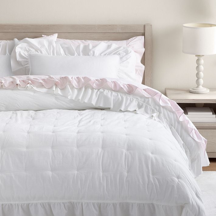 Washed Cotton Ruffle Comforter | Pottery Barn Teen