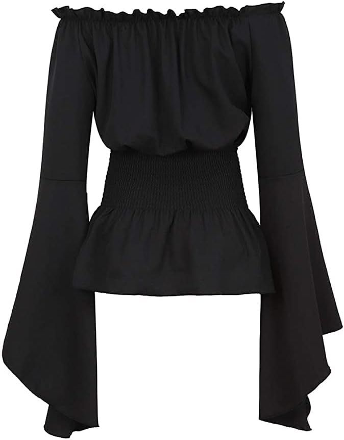 SYHTBYOH Womens Victorian Long Sleeve Boho Blouse Top Plus Size Renaissance Shirt Gothic Ruffle P... | Amazon (US)