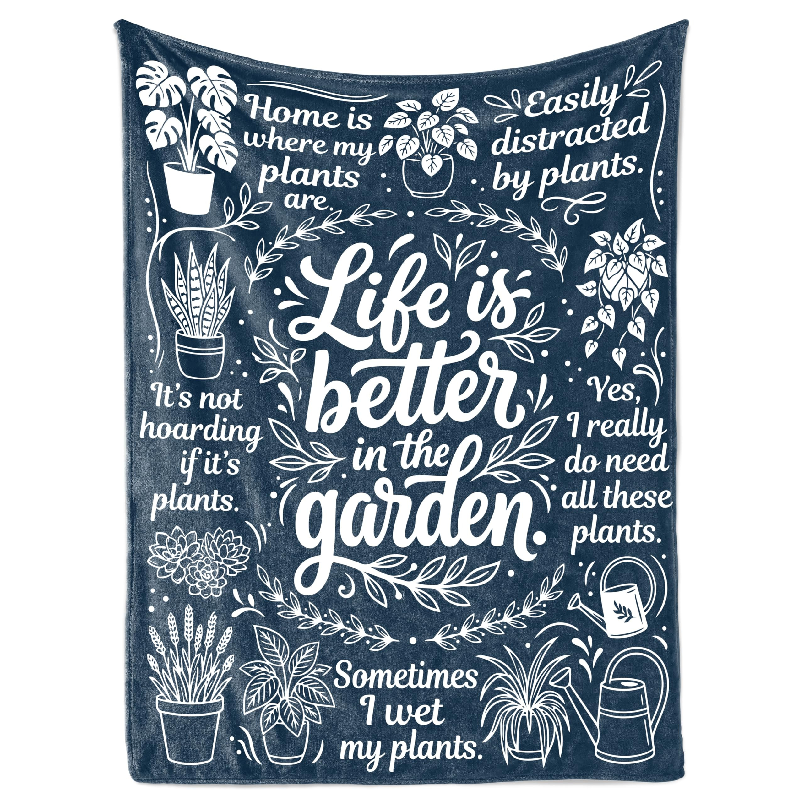 Huglanket Gardening Plant Gifts for Women - 50" x 65" Throw Blanket - Gift for Plant Lovers, Gardeners - Life is Better | Amazon (US)