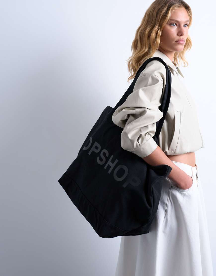 Topshop – Große Tragetasche aus Canvas in Schwarz | ASOS (Global)