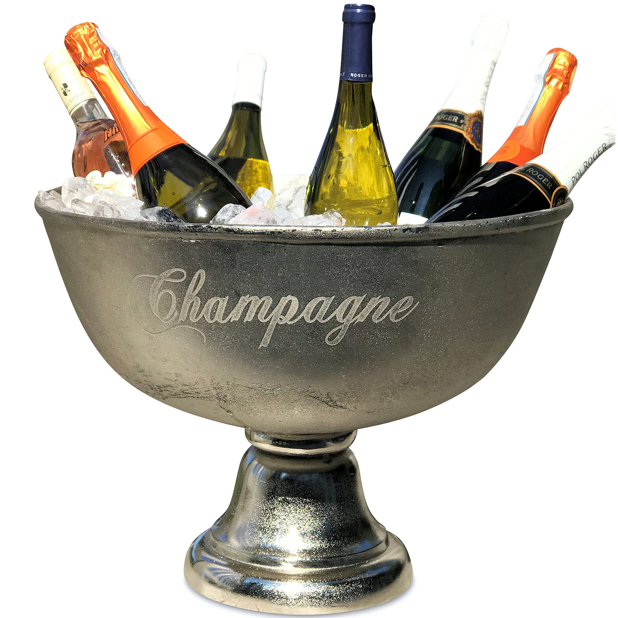 WHW Whole House Worlds Luxury Champagne Bucket with Old World Panache, Elegant Script Text Detail... | Amazon (US)
