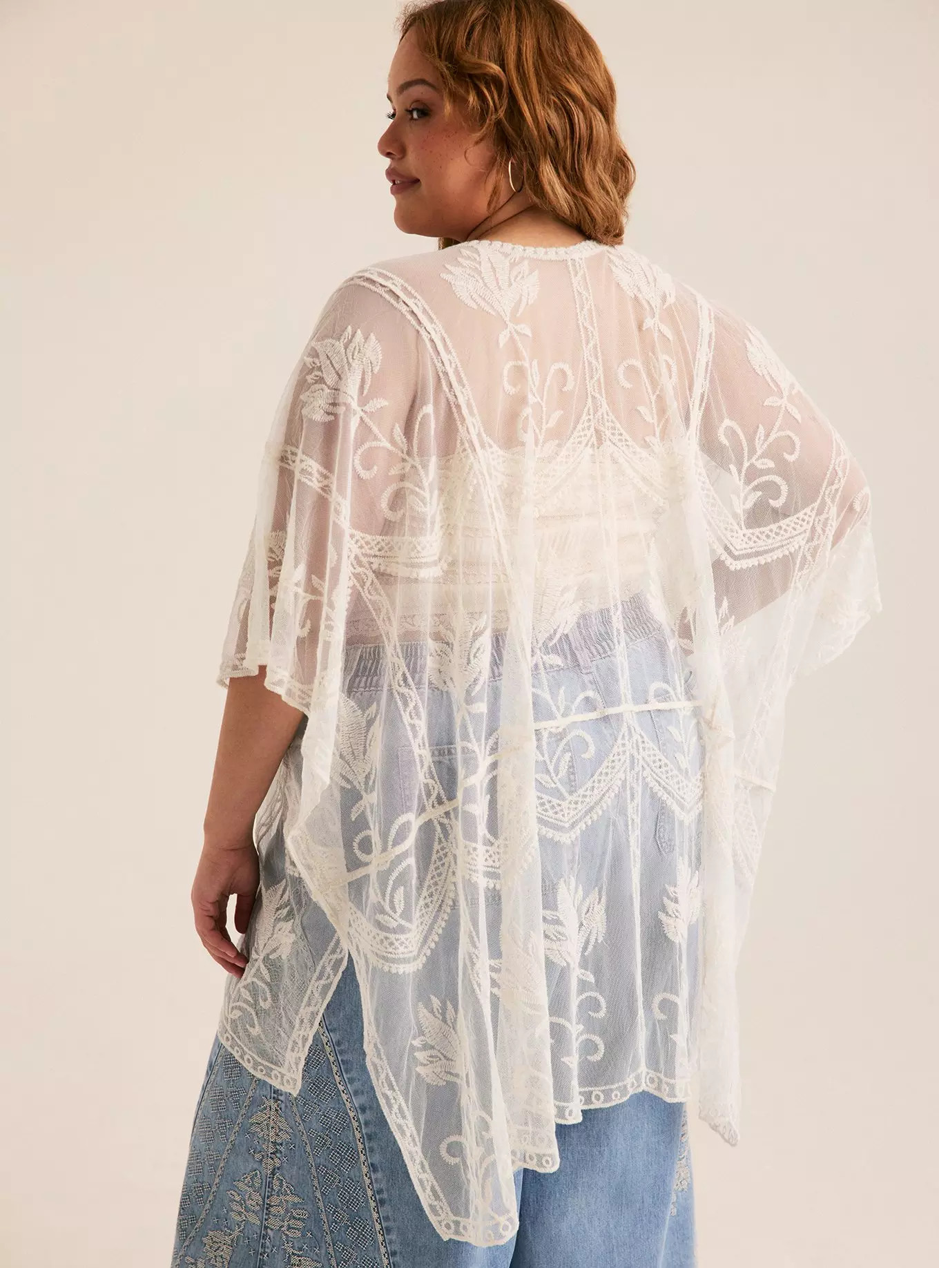 Mesh Embroidered Ruana | Torrid (US & Canada)