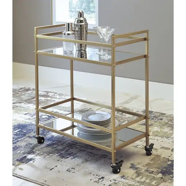 Kailman Contemporary Bar Cart in Metallic Gold | Bed Bath & Beyond