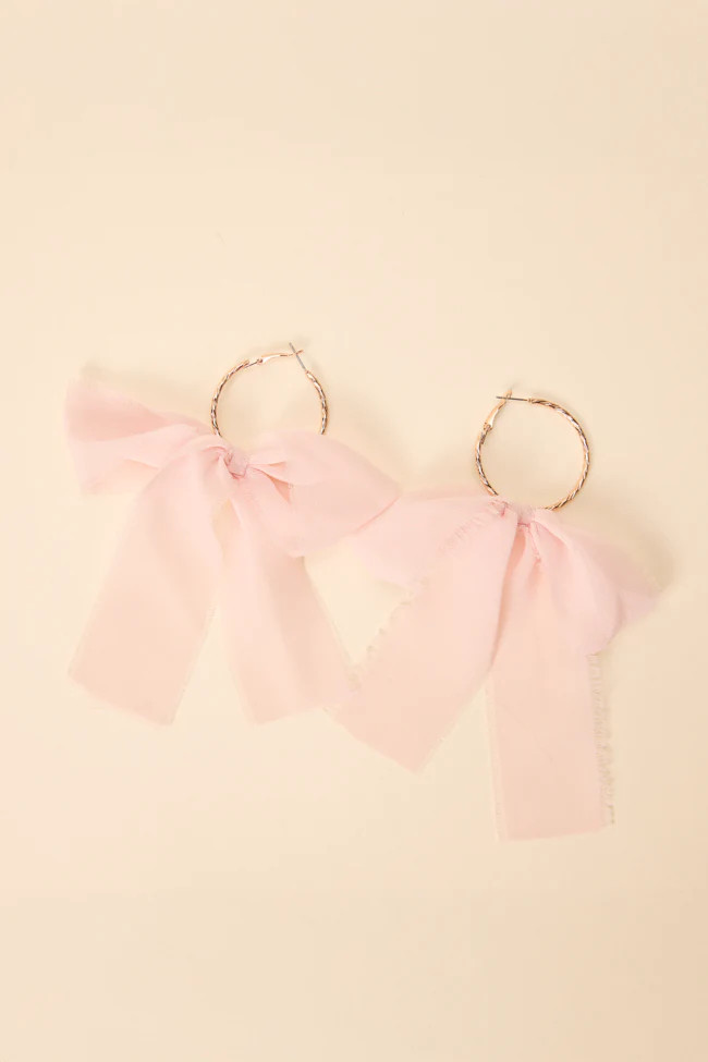 Molly Pink Bow Hoop Earrings | Pink Lily