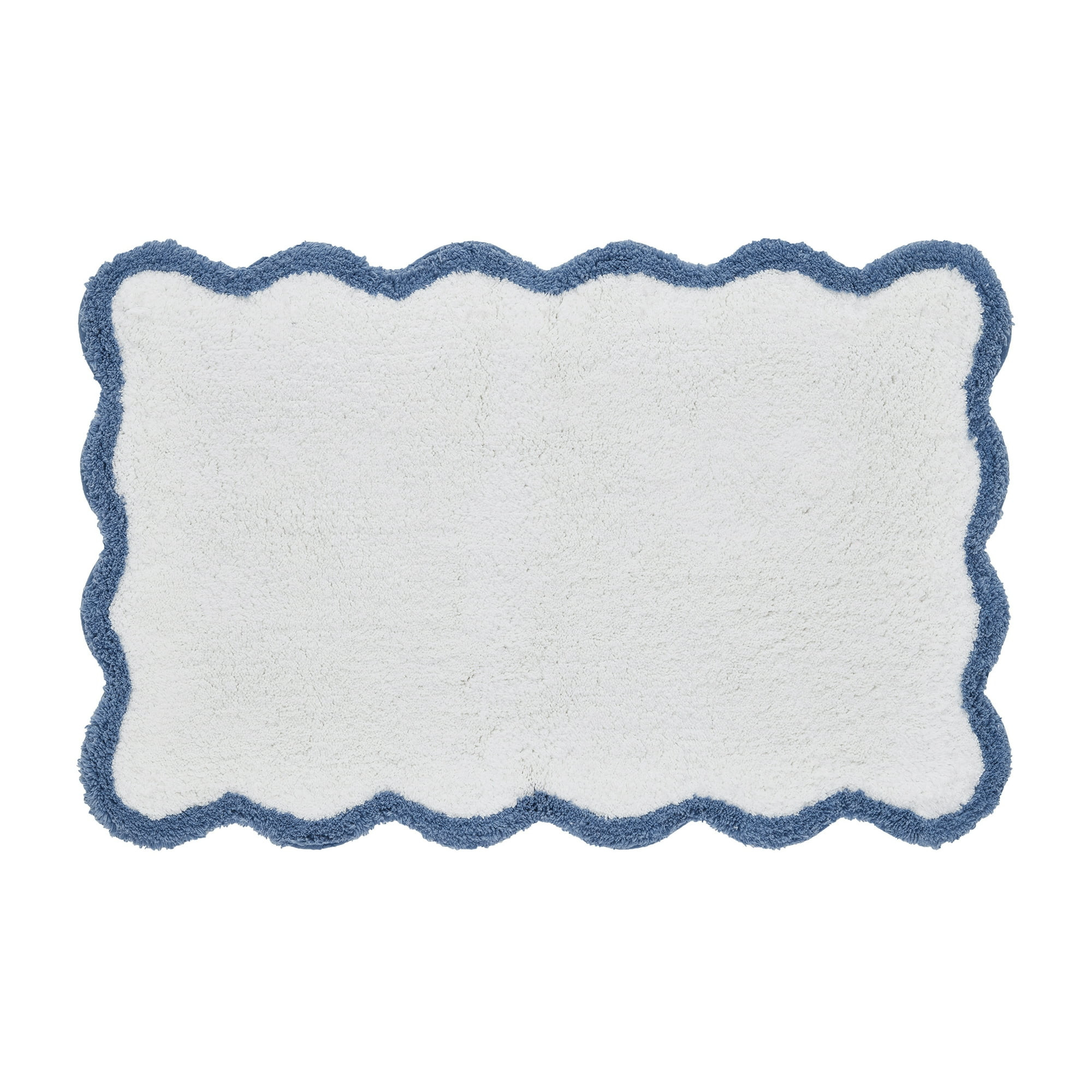 My Texas House Whitney Blue Scallop Cotton Bath Rug, 20" x 32" | Walmart (US)