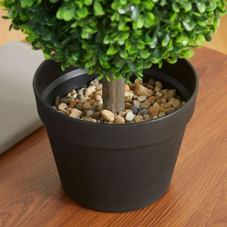HOMCOM 2 Pack Artificial Boxwood Topiary Ball Trees for Indoor Outdoor | Walmart (US)