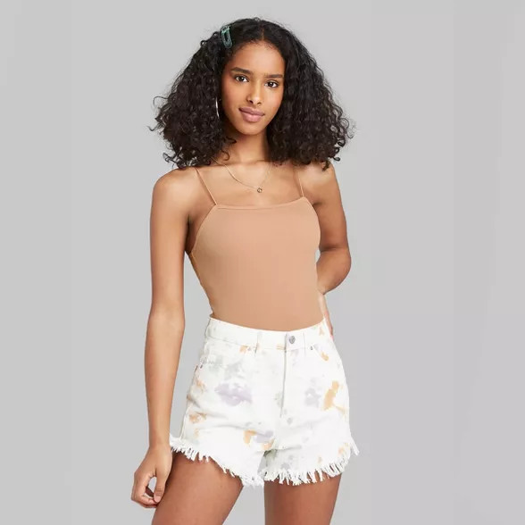 Women's Square Neck Spaghetti Strap Bodysuit - Wild Fable™ | Target