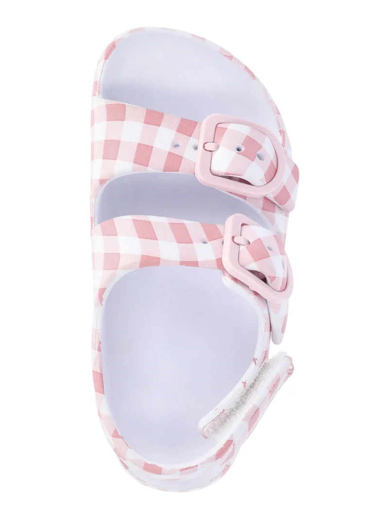 Wonder Nation Toddler Girls EVA Two Buckle Print Sandals | Walmart (US)