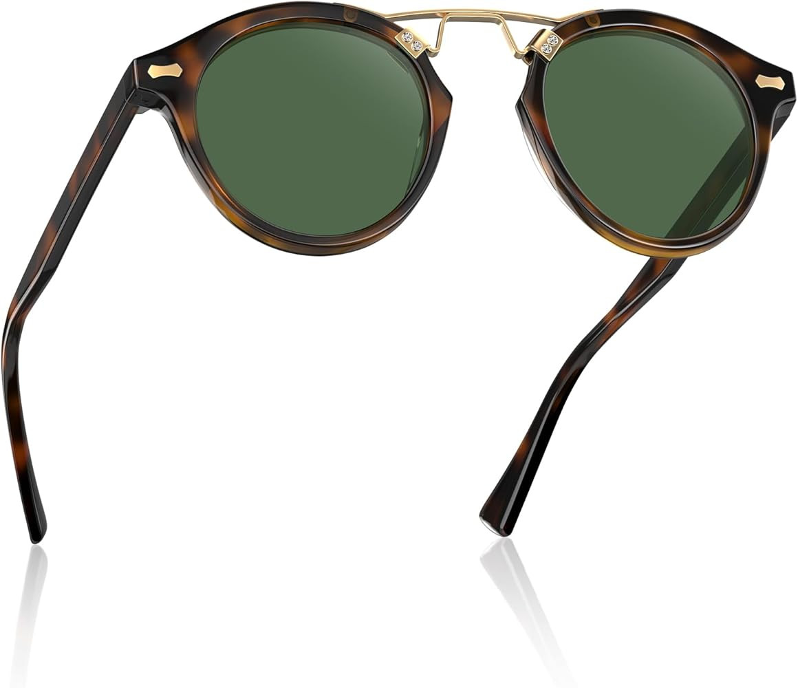 STGATN Polarized Sunglasses for Women, Round Retro Double-Bridge Trendy Fashion Shades UV Protect... | Amazon (US)