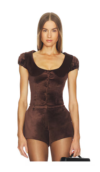 Cherie Top in Brown | Revolve Clothing (Global)