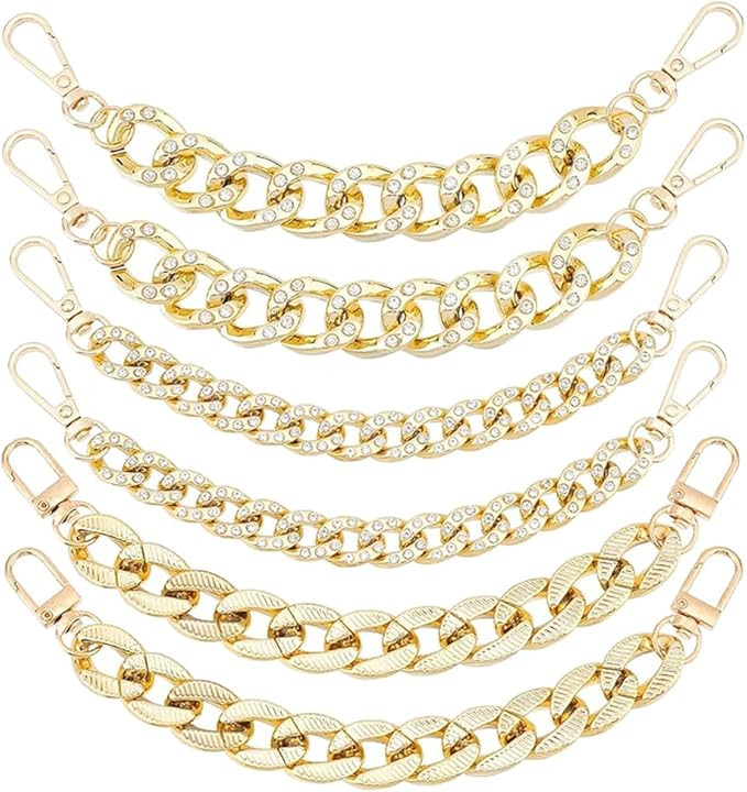 PH PandaHall 6pcs Shoe Charms Chains, 3 Styles Gold Shoe Charms DIY Hanging Shoe Chains with Snap... | Amazon (US)