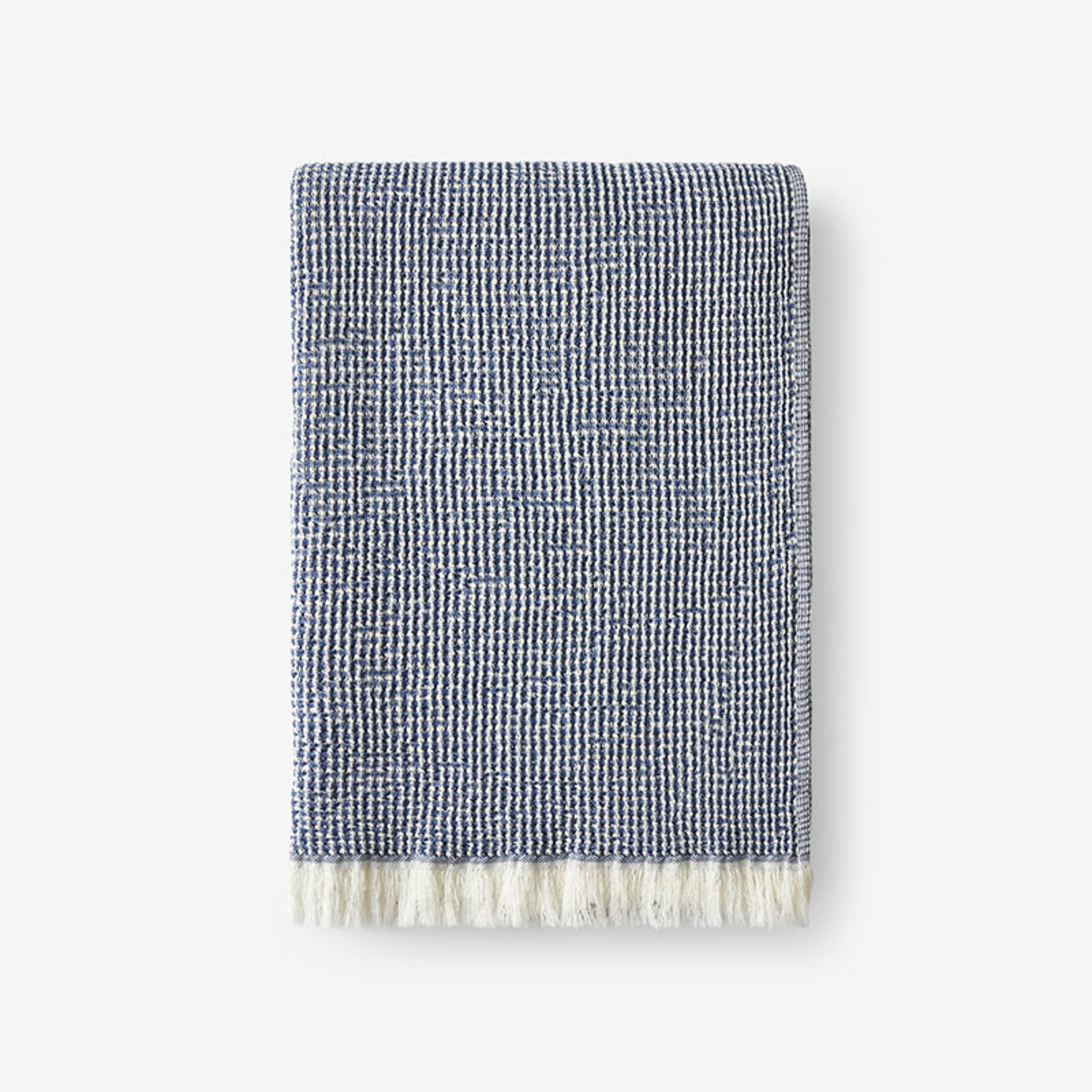 Legends Luxury™ Ellington Cotton Throw - Navy | The Company Store