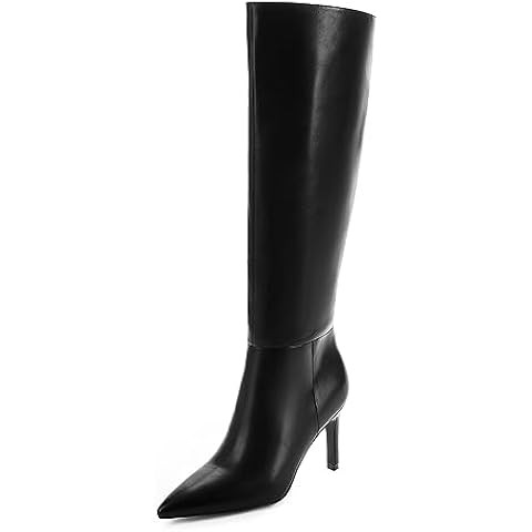 wetkiss Knee High Boots for Women, with Stiletto Heel and Pointed Toe Design, Classic and Sexy | Amazon (US)