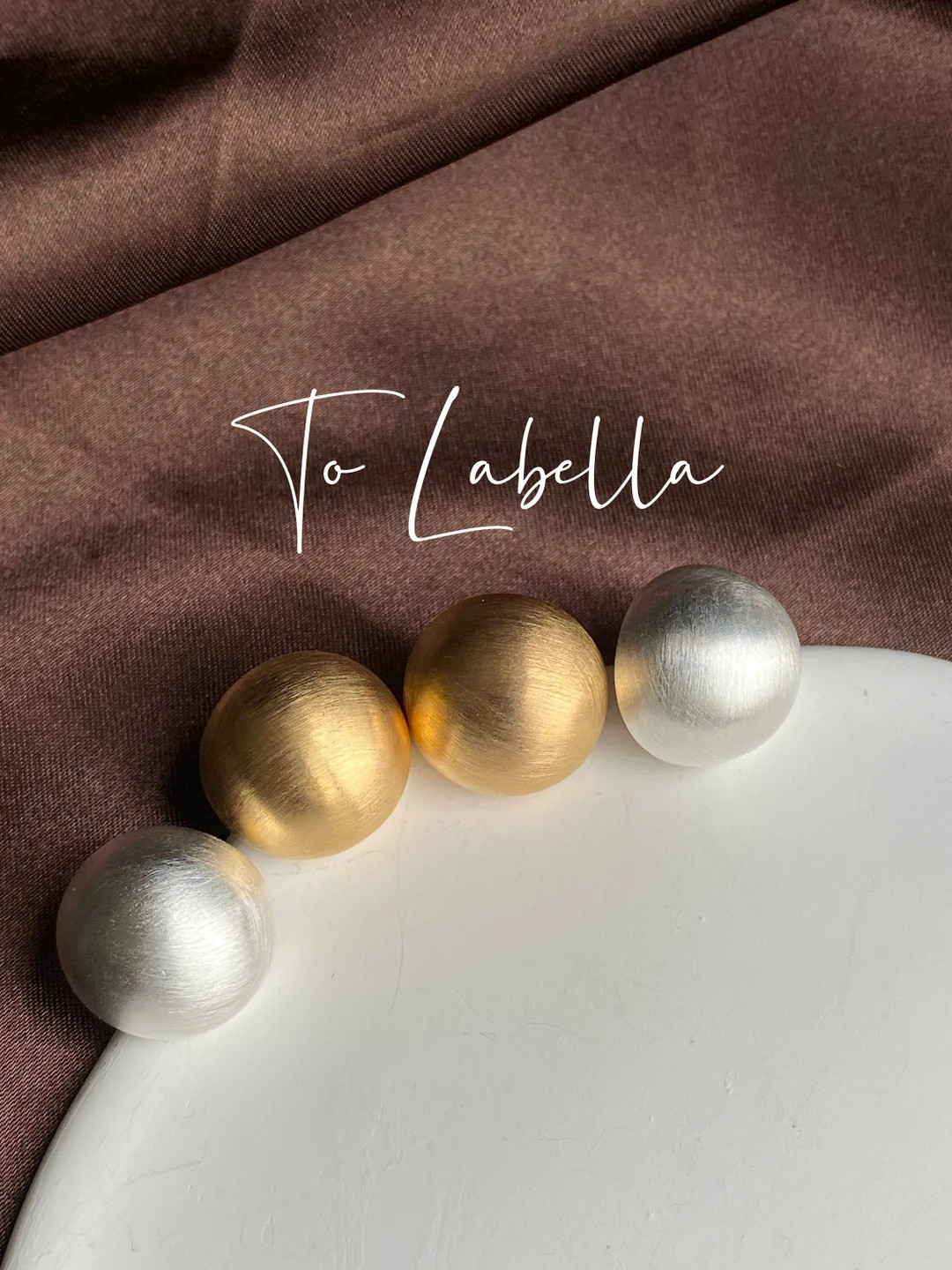 Italian Brushed Chunky Half Hoop Dome Earrings, Big Half Ball Earrings, Brushed Silver Gold Dome ... | Etsy (US)