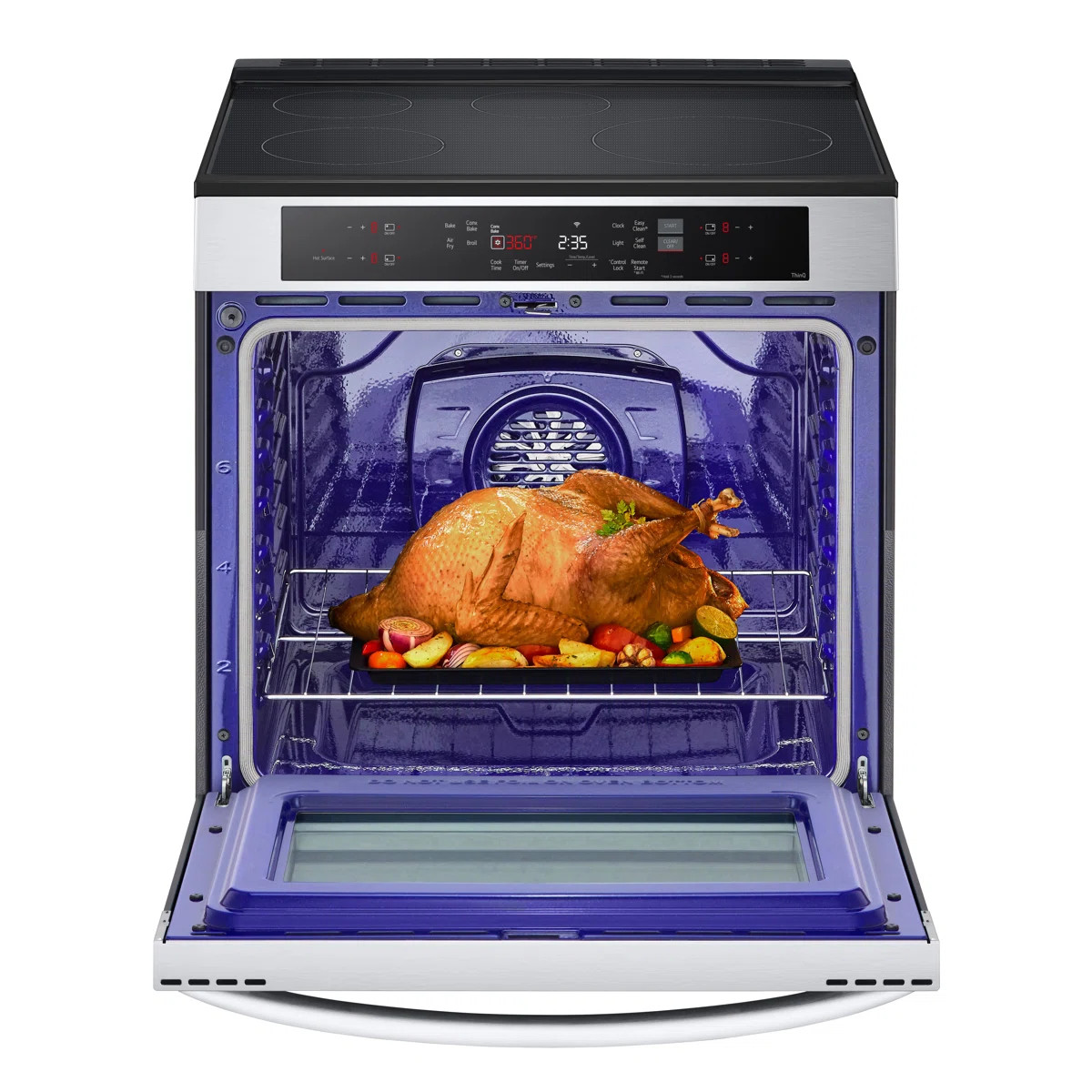 LG Smart Induction Slide-in Range with Convection and Air Fry, Print Proof Stainless Steel, 6.3 c... | Wayfair North America