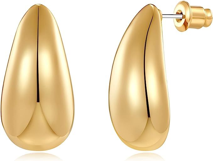 Gold Small Waterdrop Earrings for Women Polished Small Tear Drop Earrings Jewelry Gifts | Amazon (US)