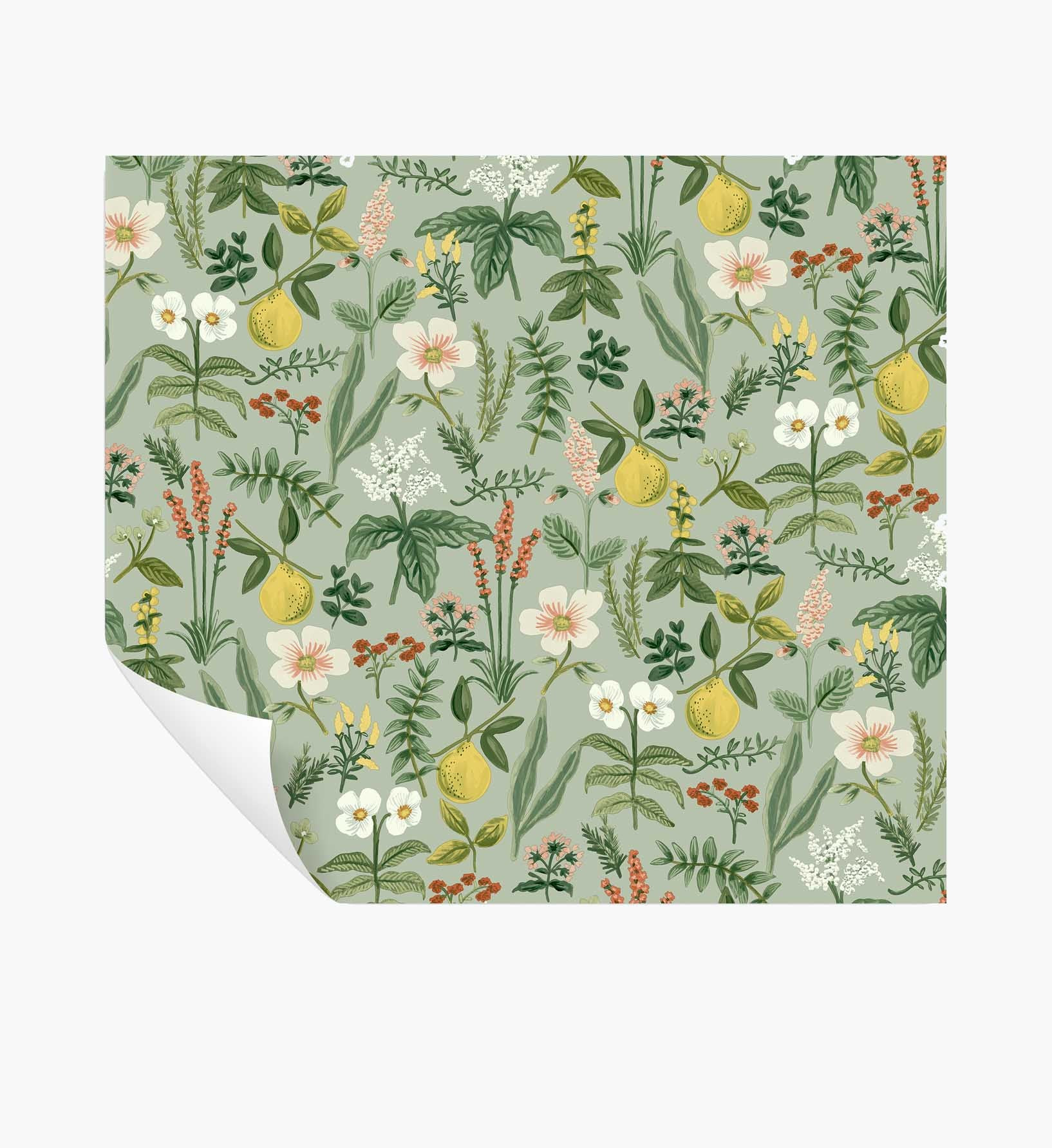 Herb Garden Peel & Stick Wallpaper - Navy | Rifle Paper Co.