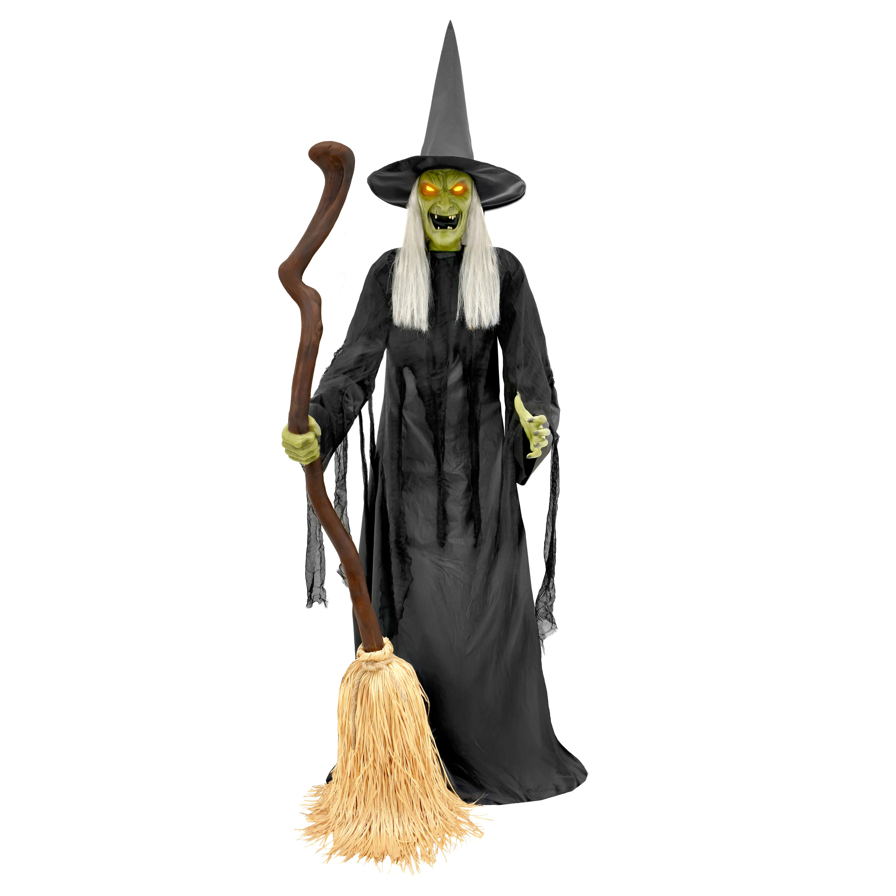 Haunted Living 6-ft Motion Activated Talking Lighted Witch Animatronic one_size | 96807 | Lowe's