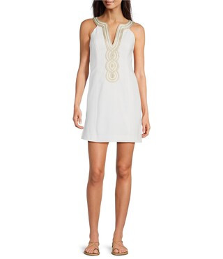 Lilly Pulitzer Valli V-Neck Sleeveless Soutache Trim Sheath Dress | Dillard's | Dillard's