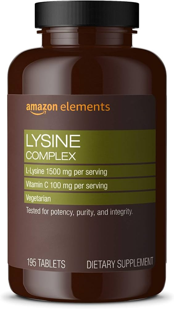Amazon Elements Lysine Complex with Vitamin C (1500 mg L-Lysine with 100 mg Vitamin C per Serving... | Amazon (US)
