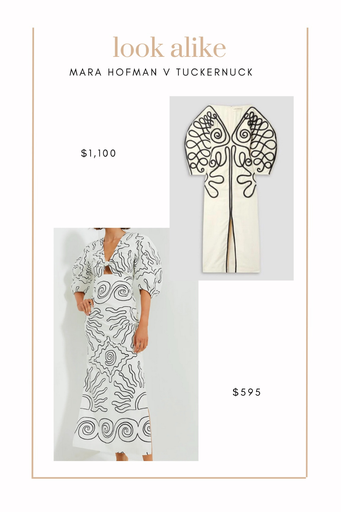 Mara Hoffman v Tuckernuck black and white geometric dress 