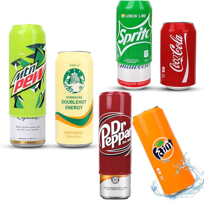 Silicone Can Covers that Look Like Soda (6 Pack) – Fits 12 Oz Standard Cans, 12 Oz Skinny Cans,... | Amazon (US)