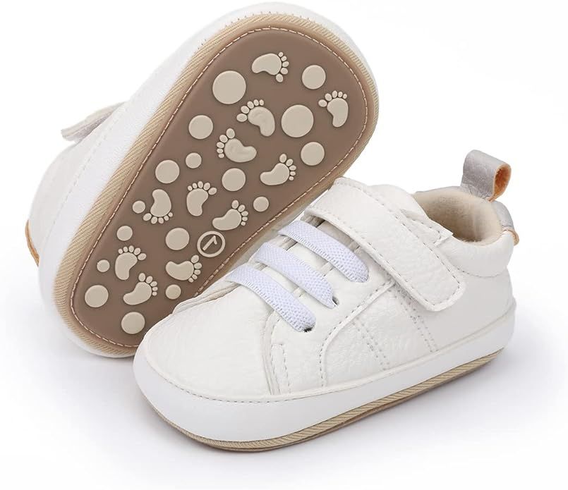 E-FAK Baby Shoes Boys Girls Infant Sneakers Non-Slip Rubber Sole Toddler Crib First Walker Shoes | Amazon (US)