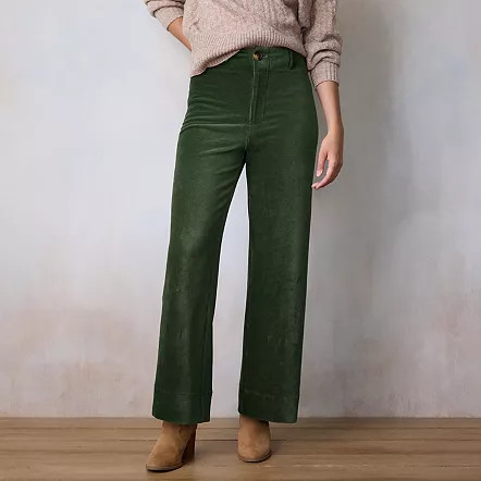 Women's LC Lauren Conrad Super High-Rise Wide Leg Crop Pants, Size: 4, Maddie Purple | Kohl's