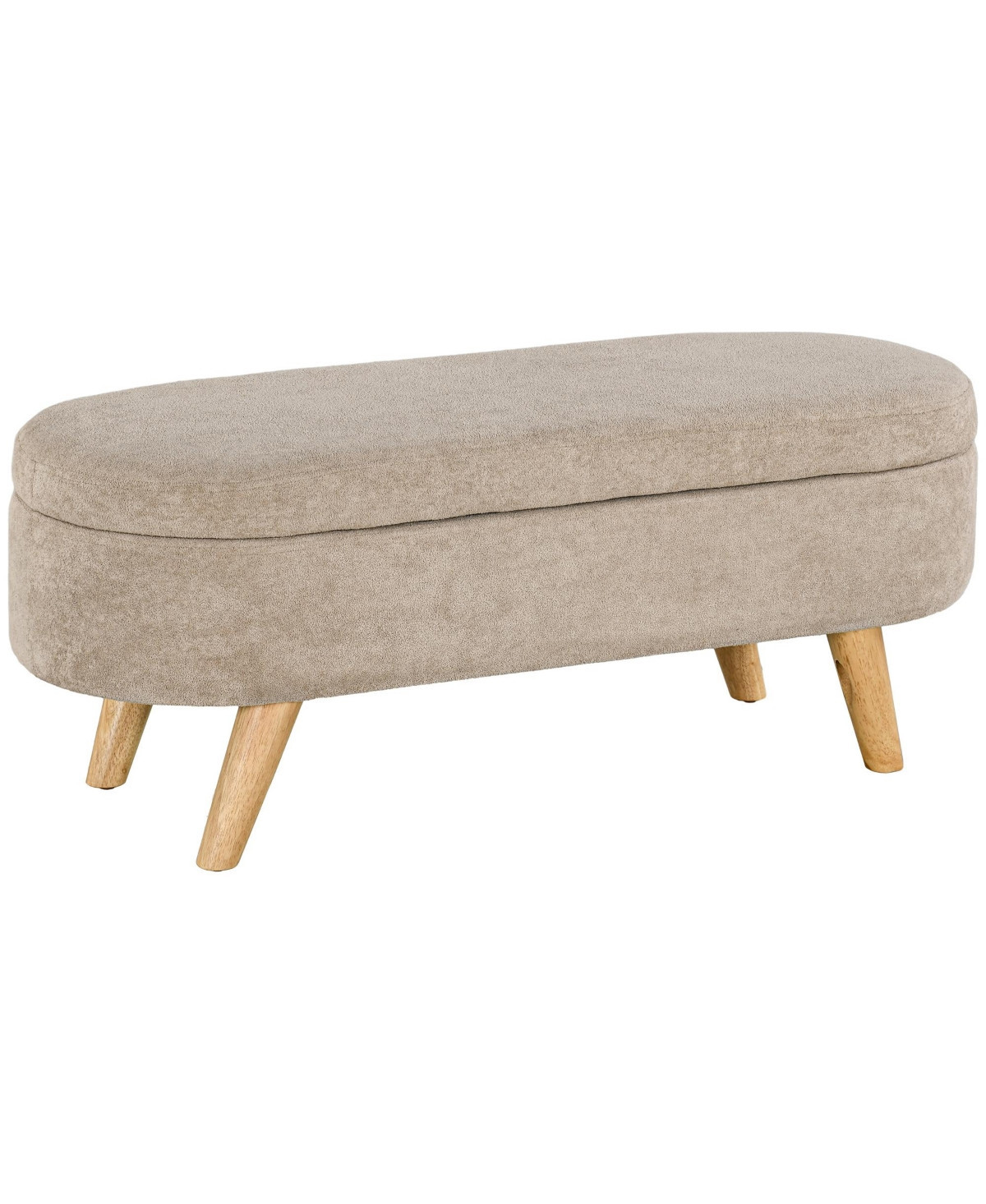 Homcom Storage Ottoman Bench, 43.3" Upholste End of Bed Bench, - Beige | Macy's