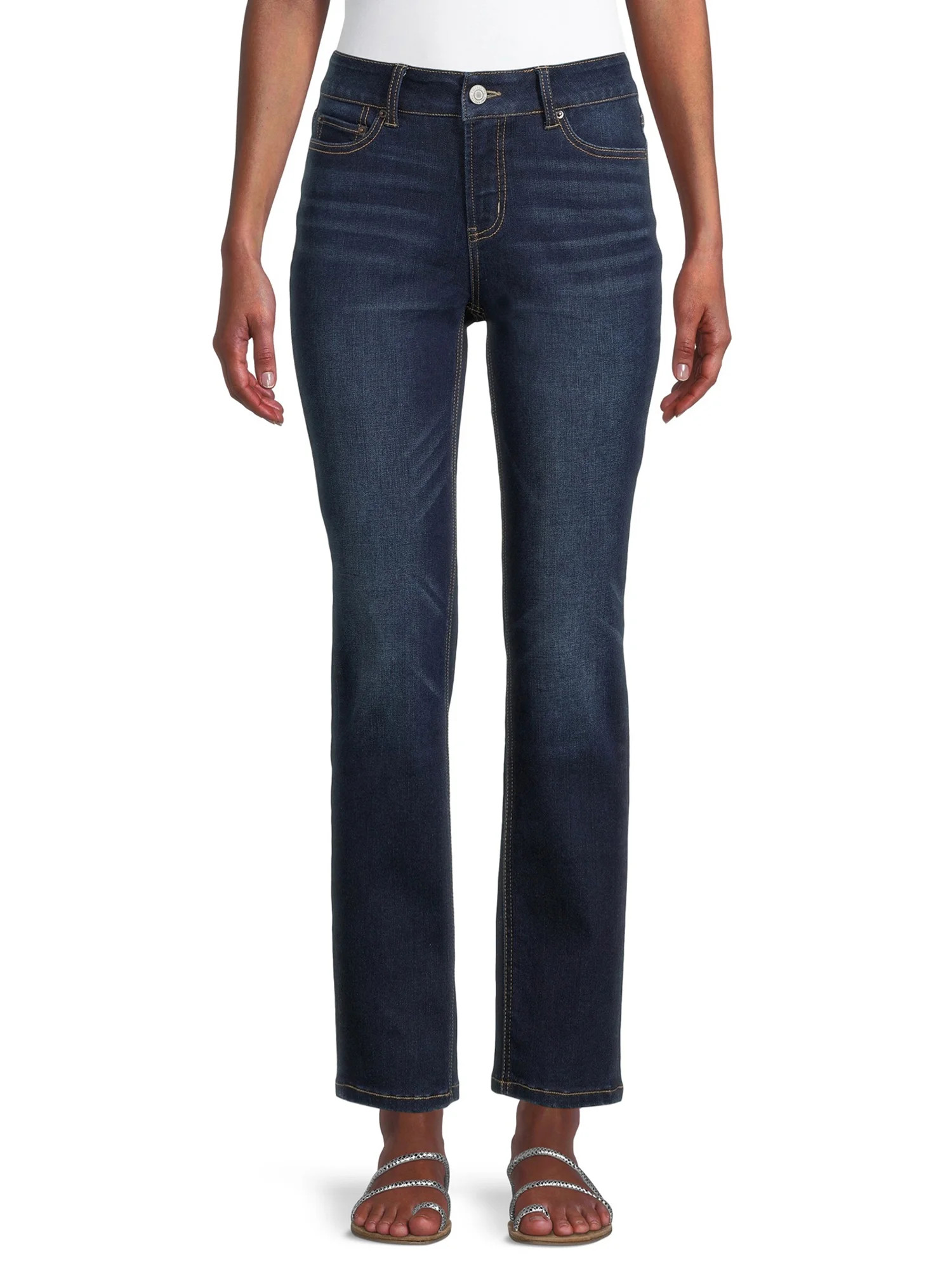 Time and Tru Women’s Mid Rise Straight Jean | Walmart (US)