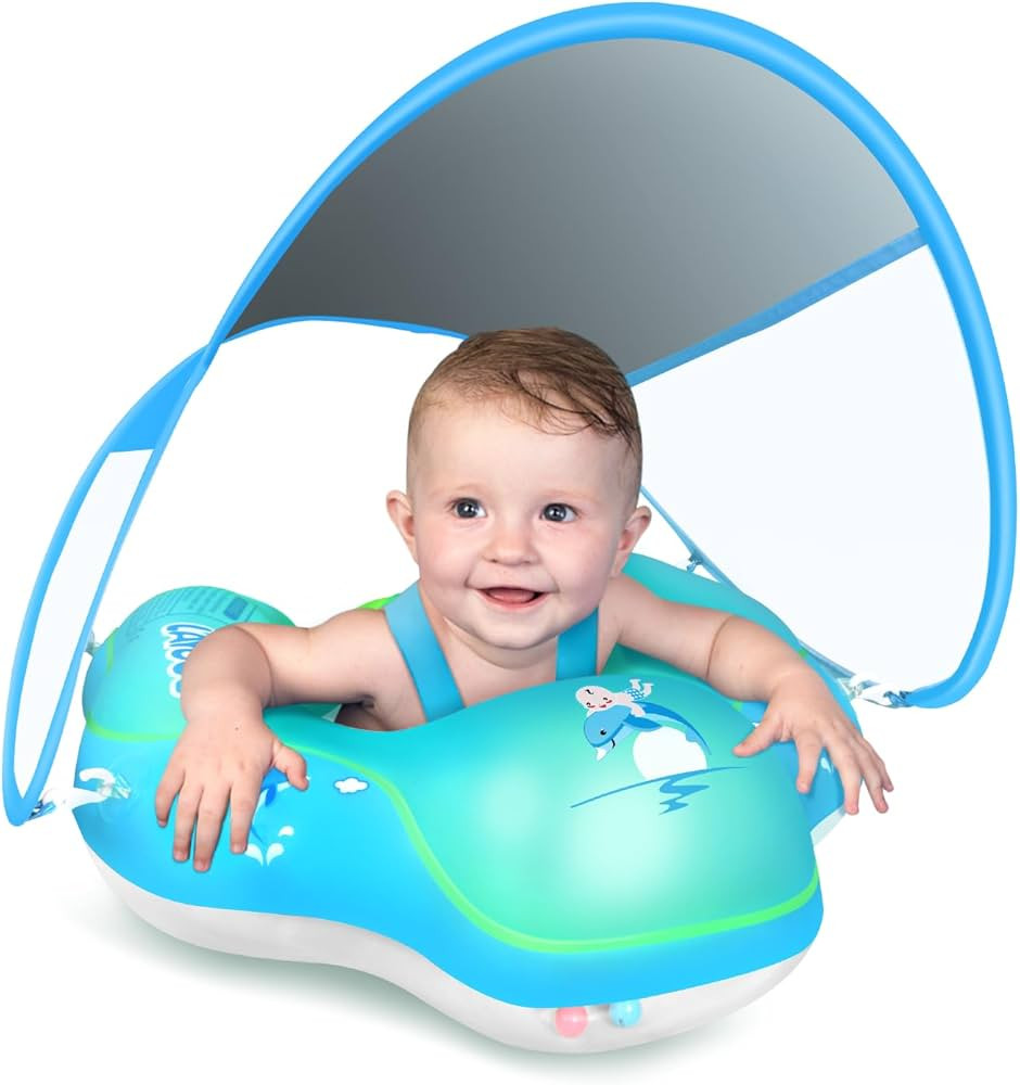 LAYCOL Baby Swimming Float Inflatable Baby Pool Float Ring Newest with Sun Protection Canopy,add ... | Amazon (US)