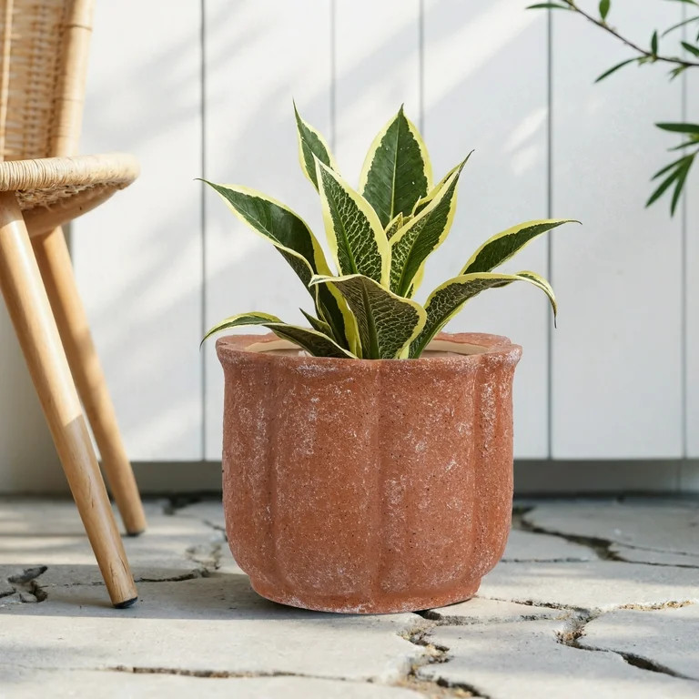 My Texas House 8in Terracotta Flower Planter Pot Ceramic Drainage Hole with Plug Included | Walmart (US)