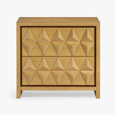 Vivian Light Oak Nightstand Solid Oak Veneer | Wayfair North America