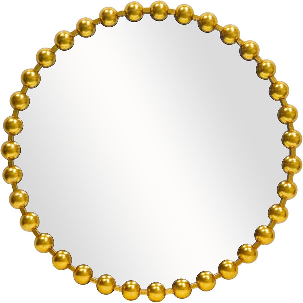 Round Gold Mirror 30'', Beaded Mirror for Wall Decor Large Circle Mirror for Bathroom, Dining Roo... | Amazon (US)