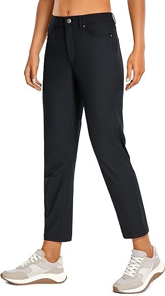 CRZ YOGA Women's High Rise Golf Pants Quick Dry Stretch Casual Straight Leg Dress Work Pants with... | Amazon (US)