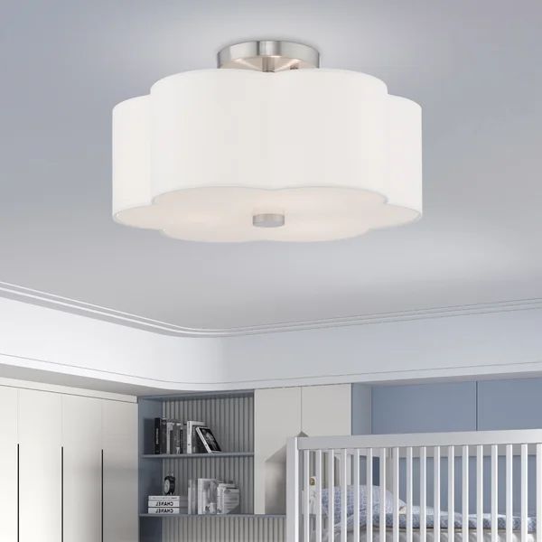 Delores 3 - Light Shaded Geometric Semi Flush Mount | Wayfair North America