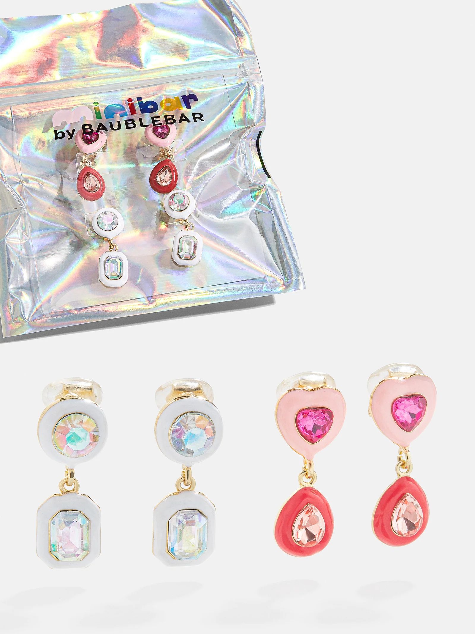 Sarah Kids' Clip-On Earring Set - Pink | BaubleBar (US)