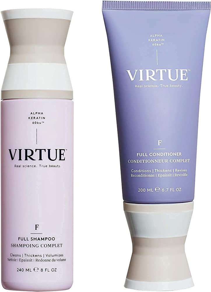 VIRTUE Full Shampoo & Conditioner Set | Alpha Keratin Thickens, Volumizes Fine or Thin Hair | Sul... | Amazon (US)