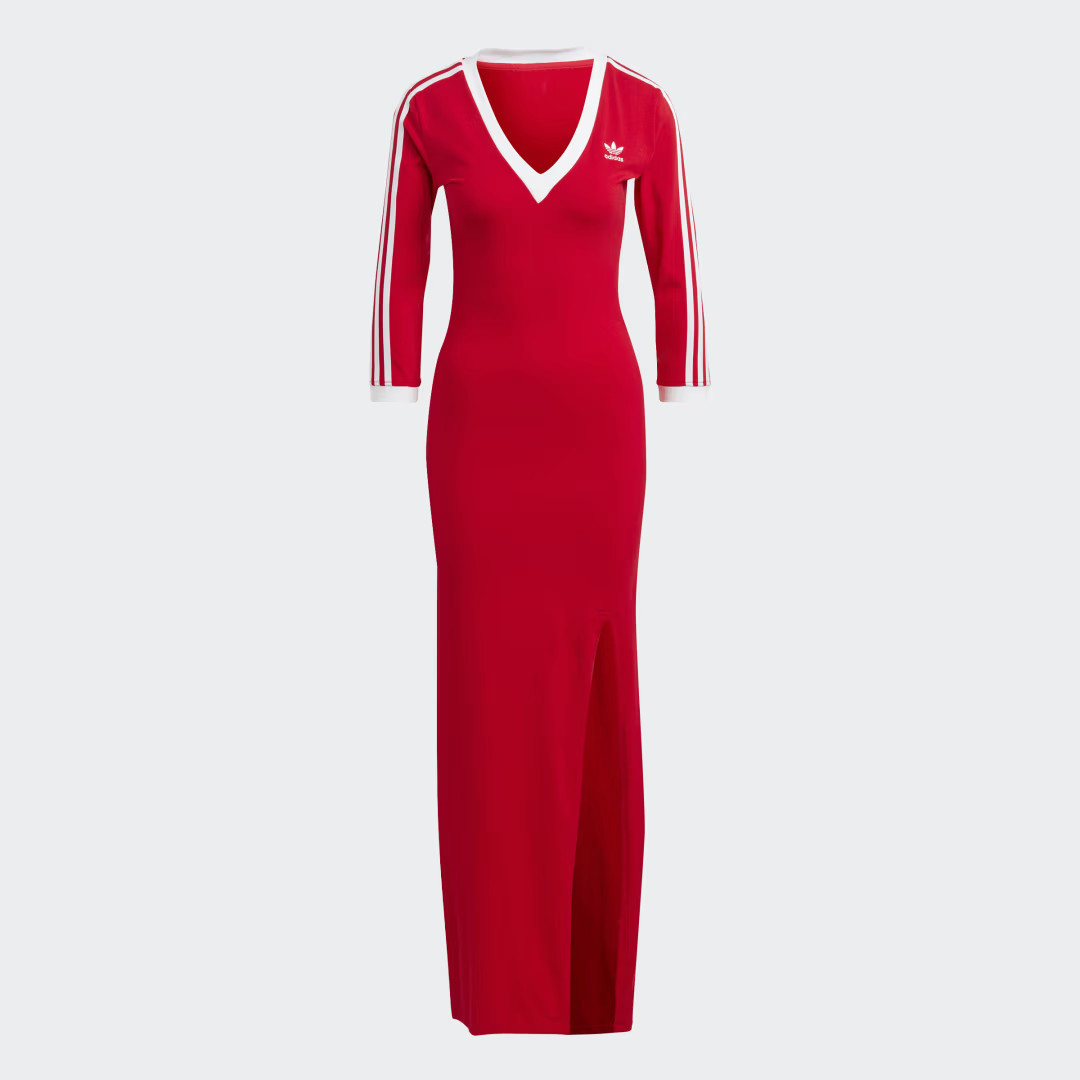 adidas Adicolor Classics 3-Stripes Maxi Dress Better Scarlet L Womens | adidas (US)