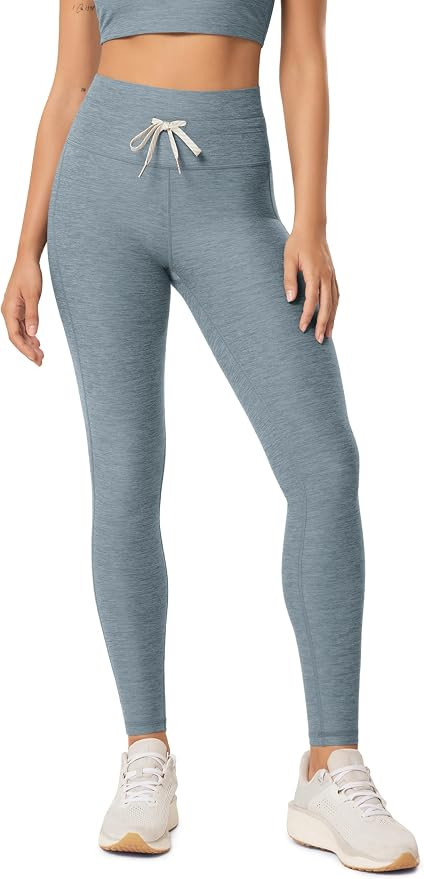 ODODOS Women's Drawstring Tie Leggings 25" / 28" High Waist Workout Yoga Pants | Amazon (US)